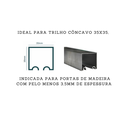 Ver imagem 2 de Kit 2 Roldanas e 1 Guia para Trilho Alumínio 35x35 - Preto - Alfer