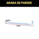 Ver imagem 3 de 3 Cabideiros Araras Rt com Organizador de Cabides Suporte Reforçado Loja Closets