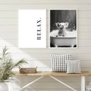 Ver imagem 2 de Kit 2 Quadros Banheiro Relax Porquinho 45x34cm - com Vidro:moldura Branca