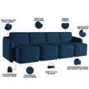 Ver imagem 4 de Sofá Cama para Sala de Estar 4 Lugares 396cm Montserrat K01 Veludo Azul Marinho - Lyam Decor