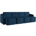Ver imagem 1 de Sofá Cama para Sala de Estar 4 Lugares 396cm Montserrat K01 Veludo Azul Marinho - Lyam Decor