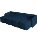 Ver imagem 6 de Sofá Cama para Sala de Estar 4 Lugares 396cm Montserrat K01 Veludo Azul Marinho - Lyam Decor