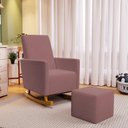 Ver imagem 6 de Poltrona de Amamentação com Balanço Ravena W01 Suede Rosê - Lyam Decor