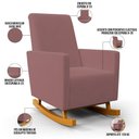 Ver imagem 7 de Poltrona de Amamentação com Balanço Ravena W01 Suede Rosê - Lyam Decor