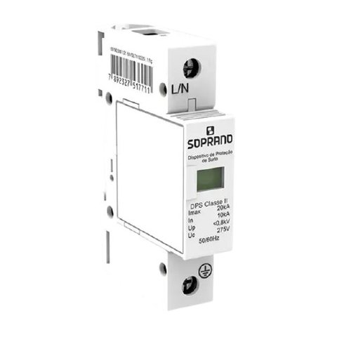 Dispositivo Dps 20ka 1p Classe Ii e Iii 175v a 275v Soprano Unico