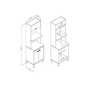 Ver imagem 2 de Paneleiro Cozinha Modulado Torino C/ 3 Portas 63cm Mel Movelbento