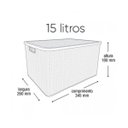 Ver imagem 2 de 3 X Caixa Organizadora Plástica Rattan 15 Litros Marrom