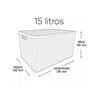 3 X Caixa Organizadora Plástica Rattan 15 Litros Marrom - 2
