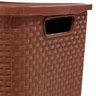 3 X Caixa Organizadora Plástica Rattan 15 Litros Marrom - 6