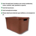 Ver imagem 3 de 3 X Caixa Organizadora Plástica Rattan 15 Litros Marrom