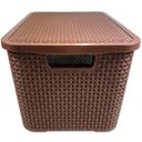Ver imagem 7 de 3 X Caixa Organizadora Plástica Rattan 15 Litros Marrom