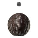 Ver imagem 2 de Kit Utron 3 Lustres Luminária Pendente Junco Globo Bola 35cm Globo 35 Tabaco