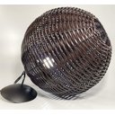 Ver imagem 3 de Kit Utron 3 Lustres Luminária Pendente Junco Globo Bola 35cm Globo 35 Tabaco