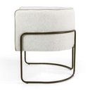Ver imagem 5 de Kit 2 Poltronas Decorativas em Linho Off White Pés de Metal Chocolate Miram - Larbelle