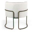 Ver imagem 7 de Kit 2 Poltronas Decorativas em Linho Off White Pés de Metal Chocolate Miram - Larbelle
