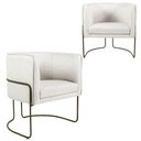 Ver imagem 2 de Kit 2 Poltronas Decorativas em Linho Off White Pés de Metal Chocolate Miram - Larbelle
