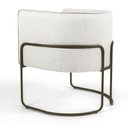 Ver imagem 6 de Kit 2 Poltronas Decorativas em Linho Off White Pés de Metal Chocolate Miram - Larbelle