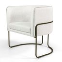 Ver mais imagens de Kit 2 Poltronas Decorativas em Linho Off White Pés de Metal Chocolate Miram - Larbelle