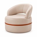 Ver imagem 2 de Poltrona Decorativa Sala de Estar Luna Couríssimo M6 - Monari Design Cor:Bege
