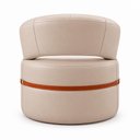 Ver imagem 5 de Poltrona Decorativa Sala de Estar Luna Couríssimo M6 - Monari Design Cor:Bege