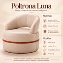 Ver imagem 7 de Poltrona Decorativa Sala de Estar Luna Couríssimo M6 - Monari Design Cor:Bege