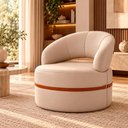 Ver imagem 1 de Poltrona Decorativa Sala de Estar Luna Couríssimo M6 - Monari Design Cor:Bege