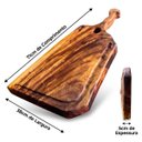 Ver imagem 3 de Tábua de Corte Orgânica Madeira Maciça Premium com Alça:71x38x5cm