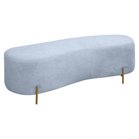 Puff Decorativo Banqueta Orgânico Feijão Curvo Maitê 138cm Bouclê:azul Claro