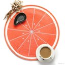 Ver imagem 3 de Jogo Lugar Americano Redondo Fruta Laranja 38 cm Decoração Mesa Posta Descanso Prato Feito à Mão