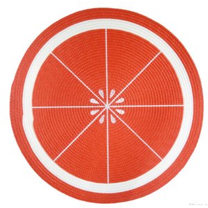 Jogo Lugar Americano Redondo Fruta Laranja 38 cm Decoração Mesa Posta Descanso Prato Feito à Mão
