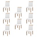 Ver imagem 1 de Kit 8 Cadeiras Decorativas Sala de Jantar Luxo Anita Facto Branco - Mozzelar