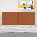 Ver imagem 2 de Cabeceira Estofada para Cama Casal Dakota Terracota - Móveis Arapongas Suede Terracota