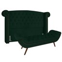 Ver imagem 1 de Kit Cabeceira Estofada Box King Valencia e Recamier Veneza 195 Cm Tca 947 - Veludo Verde