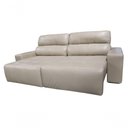 Ver imagem 2 de Sofá Retrátil e Reclinável de Couro Atami 2,50 M Taupe - Mempra Design