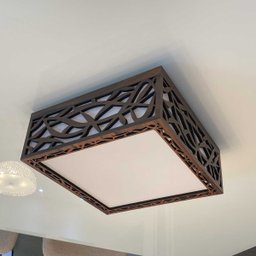 Kit 5 Peças Luminária Plafon Madeira Copacabana - 36.19 - 2