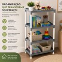 Ver imagem 3 de Prateleira 4 Andares Organizadora Estante Plastica Cinza Multiuso Brinquedos Livros Escolar Nicho Re