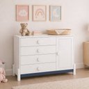 Ver imagem 5 de Quarto de Bebê Comoda 4 Gv em MDF e Berço 2 em 1 (Berço/Caminha) em MDF Linha Luna em MDF
