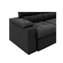 Ver imagem 6 de Sofá Retrátil e Reclinável 2,10m Suede Preto c/ Porta Copo Liverton Xflex