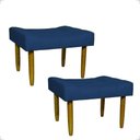 Ver imagem 1 de Kit 2 Puff Decorativo Confortável Retangular para Sala Recepção Quarto Requinte Suede Cores Pé