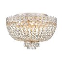 Ver imagem 1 de Plafon Queen Metal Branco com Ouro Jateado com Cristais Transp 6 Lampadas Tupiara