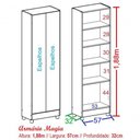 Ver imagem 6 de Sapateira Com Espelho 2 Portas Magia - Branca