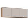 Armario Aereo 3 Portas 120 Cm 843 Castanha Off White Poqq - 1