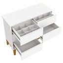 Ver imagem 3 de Cômoda 6 Gavetas e Guarda Roupa Infantil 3 Portas New Classic Branco Acetinado com Pés Madeira - Rel
