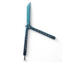 Ver imagem 2 de Canivete Butterfly Bsl-6 Corte Fade Roxo Verde para Tricks Fidget Colecionador Aço Inox