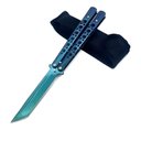 Ver imagem 1 de Canivete Butterfly Bsl-6 Corte Fade Roxo Verde para Tricks Fidget Colecionador Aço Inox