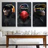 Quadro decorativo para sala 3 peças macacos surdo mudo cego - 1