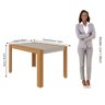 Conjunto Sala de Jantar Mesa Grace 130x90 cm e 6 Cadeiras Maia Cimol Nature/Off White/Mascavo - 6