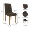 Conjunto Sala de Jantar Mesa Grace 130x90 cm e 6 Cadeiras Maia Cimol Nature/Off White/Mascavo - 5