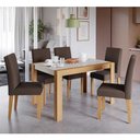 Ver imagem 1 de Conjunto Sala de Jantar Mesa Grace 130x90 cm e 6 Cadeiras Maia Cimol Nature/Off White/Mascavo
