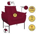 Ver imagem 7 de Kit 02 Poltronas + Namoradeira Pé Metal Preto Recepção Sala Marsala